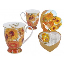 Komplet 2 kubków w sercu 350 ml - Vincent Van Gogh