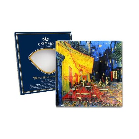 Talerz dekoracyjny Vincent Van Gogh - Taras kawiarni w nocy 13x13