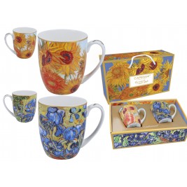 Komplet 2 kubków 450 ml - Van Gogh Słoneczniki i Irysy