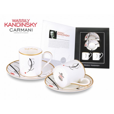 Zestaw 2 filiżanek ze spodkiem do espresso 100 ml - Wassily Kandinsky