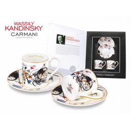 Zestaw 2 filiżanek ze spodkiem do espresso 100 ml - Wassily Kandinsky