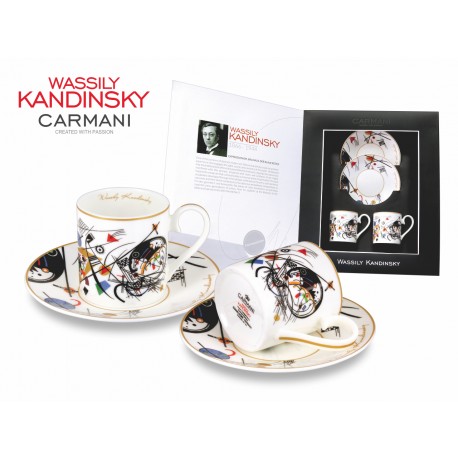 Zestaw 2 filiżanek ze spodkiem do espresso 100 ml - Wassily Kandinsky