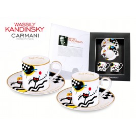 Zestaw 2 filiżanek ze spodkiem do espresso 100 ml - Wassily Kandinsky