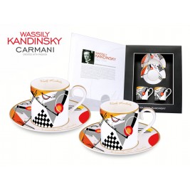 Zestaw 2 filiżanek ze spodkiem do espresso 100 ml - Wassily Kandinsky