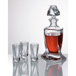 BOHEMIA Quadro zestaw do likieru shot 1 karafka 6 kieliszków