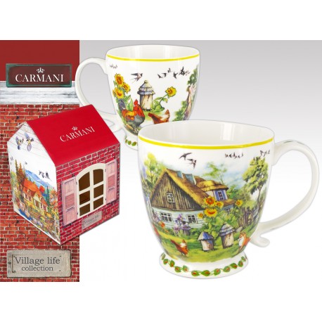Kubek porcelanowy 460 ml - Wiejska zagroda
