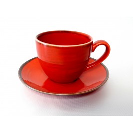 Filiżanka ze spodkiem 300 ml Nostalgia Red  Porcelana Alumina