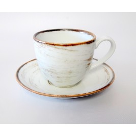 Filiżanka ze spodkiem 300 ml Nostalgia White Porcelana Alumina