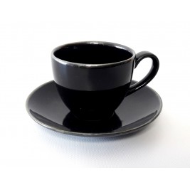 Porcelana Alumina Cottage Black Filiżanka ze spodkiem 300 ml