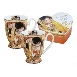 Komplet 2 kubków w sercu 350 ml - Gustav Klimt