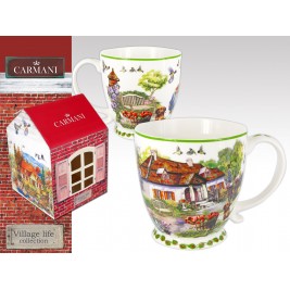 Kubek porcelanowy 460 ml -Biały dworek