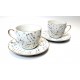 Zestaw 2 filiżanek ze spodkami 250 ml Zodiak White Porcelana Bogucice