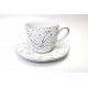 Zestaw 2 filiżanek ze spodkami 250 ml Zodiak White Porcelana Bogucice
