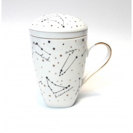 Kubek z zaparzaczem 300 ml Zodiak White Porcelana Bogucice
