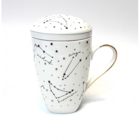 Kubek z zaparzaczem 300 ml Zodiak White Porcelana Bogucice