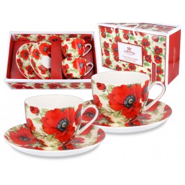 Komplet 2 filiżanek ze spodkami 250 ml - Maki