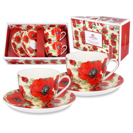 Komplet 2 filiżanek ze spodkami 250 ml - Maki