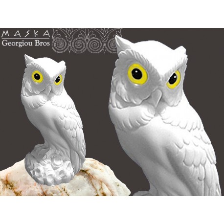 Sowa - symbol Ateny -alabaster grecki 15 cm