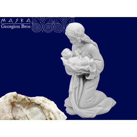 Maria z dzieciątkiem - alabaster grecki 10 cm