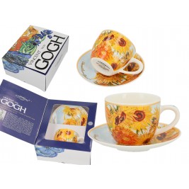 Filiżanka ze spodkiem espresso 100 ml - Vincent Van Gogh Słoneczniki