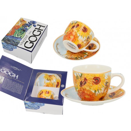 Filiżanka ze spodkiem espresso 100 ml - Vincent Van Gogh Słoneczniki