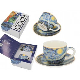 Filiżanka ze spodkiem espresso 100 ml - Vincent Van Gogh Gwiaździsta Noc