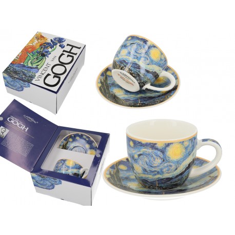 Filiżanka ze spodkiem espresso 100 ml - Vincent Van Gogh Gwiaździsta Noc