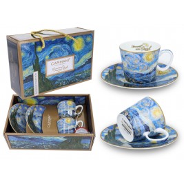 Komplet 2 filiżanek espresso 100 ml - Vincent Van Gogh Gwiaździsta noc