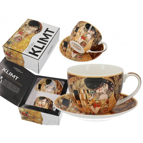 Filiżanka ze spodkiem 250 ml - Gustav Klimt Pocałunek