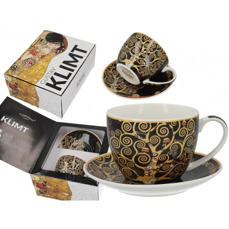 Filiżanka ze spodkiem espresso 100 ml - Gustav Klimt Drzewo życia