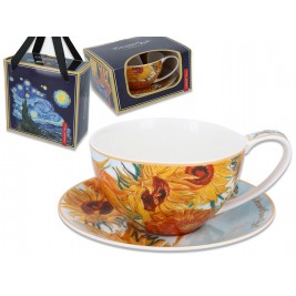 Filiżanka ze spodkiem 360 ml-Vincent Van Gogh Słoneczniki