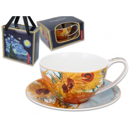 Filiżanka ze spodkiem 360 ml-Vincent Van Gogh Słoneczniki