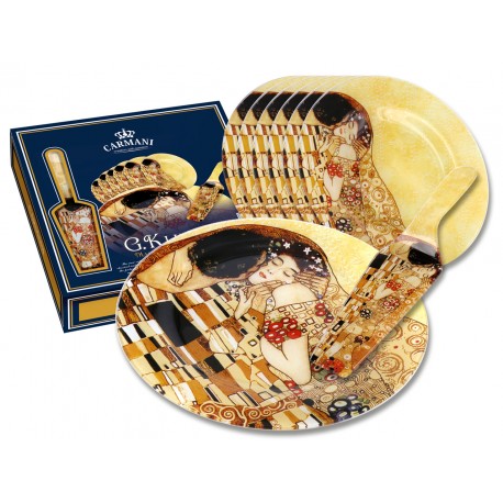 Zestaw deserowy 1+1+6 Gustav Klimt Pocałunek