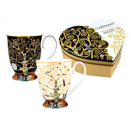 Komplet 2 kubków w sercu 350 ml - Gustav Klimt
