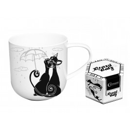 Kubek 500 ml - koty i parasol biało-czarne