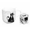 Kubek 500 ml - koty i parasol biało-czarne