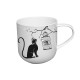 Kubek 500 ml - koty biało-czarne Kot i ptaszek w klatce