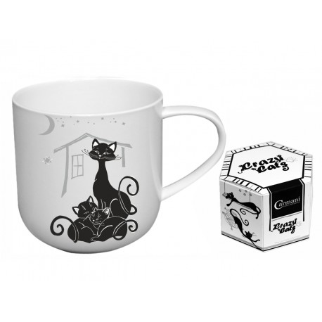 Kubek 500 ml koty biało-czarne Kocia rodzina