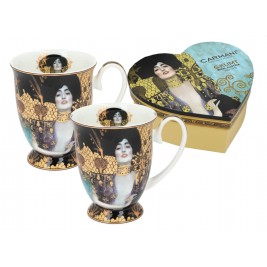 Komplet 2 kubków w sercu 350 ml - Gustav Klimt