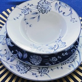 EVIA BLUE Komplet talerzy dla 6 osób Porcelana Bogucice