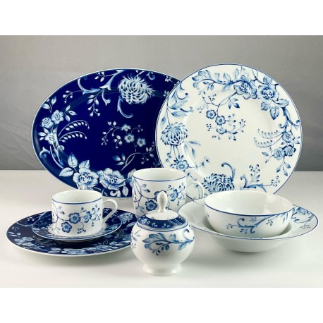 EVIA BLUE Serwis obiadowo-kawowy dla 6 osób Porcelana Bogucice