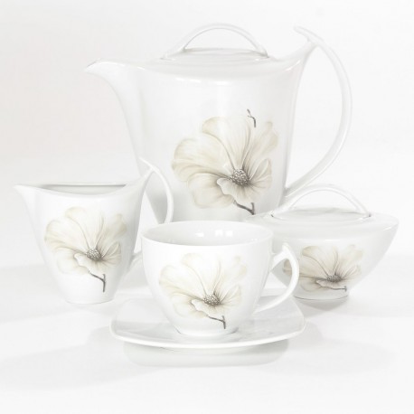 Garnitur do kawy dla 12 osób 27 elementów Akcent Magnolia
