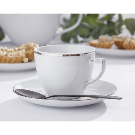Zestaw filiżanek ze spodkami dla 6 osób City Platynowe