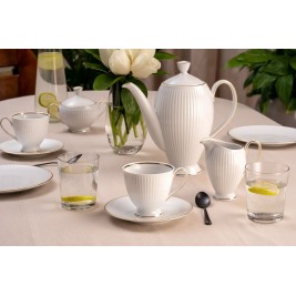 Garnitur do kawy dla 12 osób 39 elementów Dalia złota linia