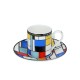 Zestaw 2 filiżanek ze spodkiem do espresso 100 ml -Piet Mondrian Composition A
