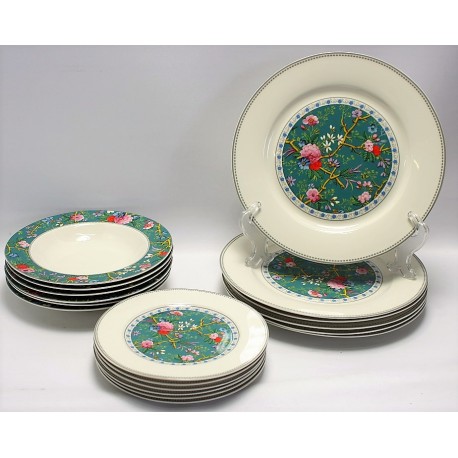 Komplet obiadowy dla 6 osób 18 elementów Flower