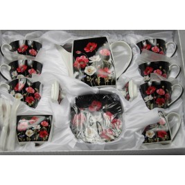 Serwis do kawy dla 6 osób Maki Czarne