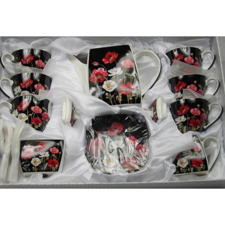 Serwis do kawy dla 6 osób Maki Czarne