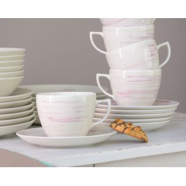Zestaw filiżanek ze spodkami dla 6 osób 12 elementów City Wiśniowy Sad