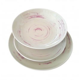 Zestaw talerzy dla 6 osób 18 elementów | Chodzież City Wiśniowy Mus